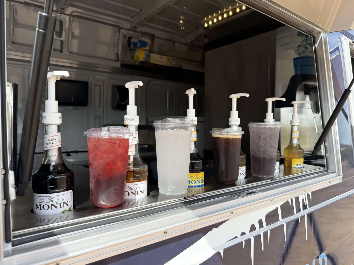 The flavor bar — Monin syrups ready to pour